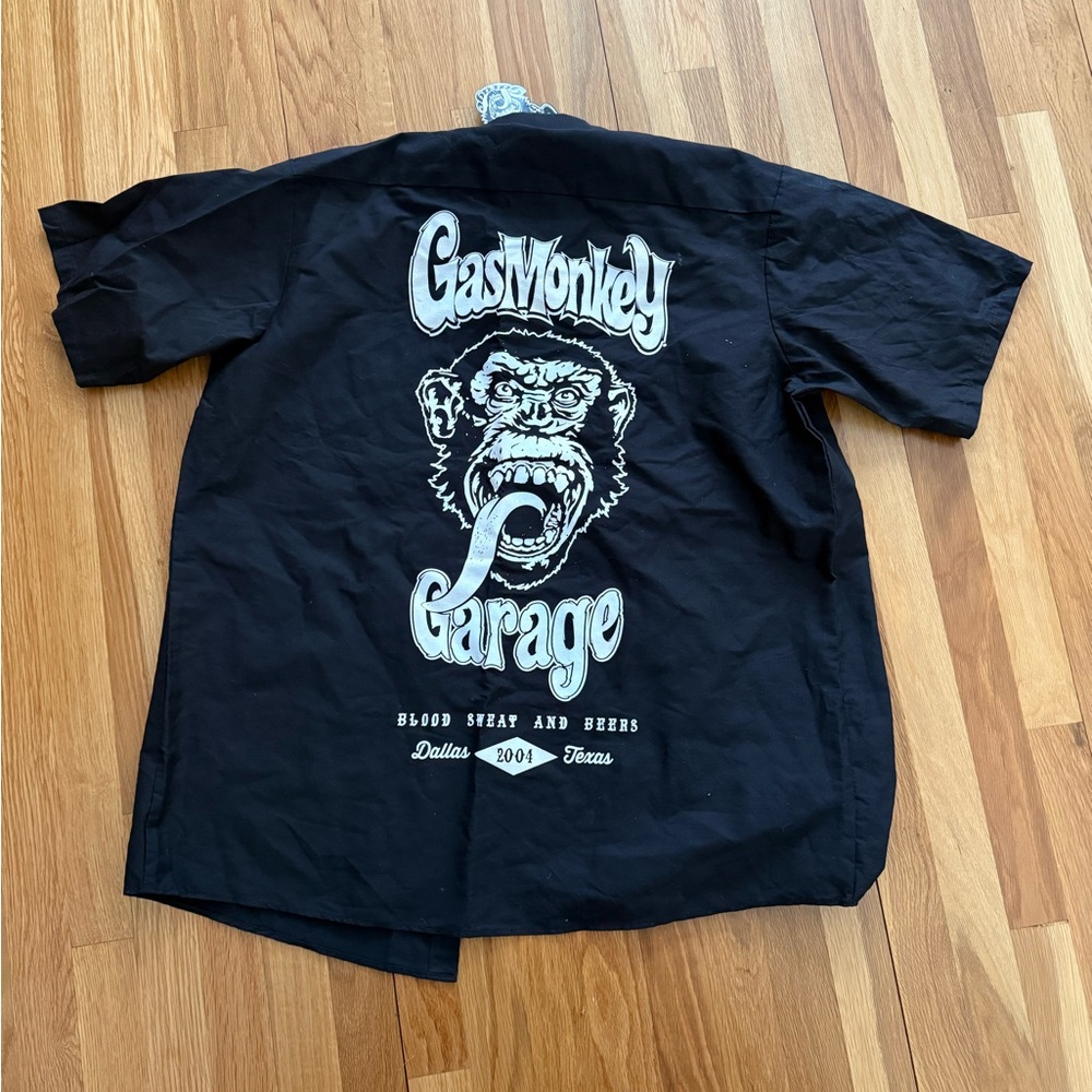 Gas Monkey Garage Black Men's Button Down Shirt